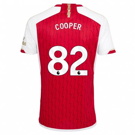 Kandiny Kinderen Noah Cooper #82 Rood Thuisshirt Thuistenue 2023/24 T-Shirt België