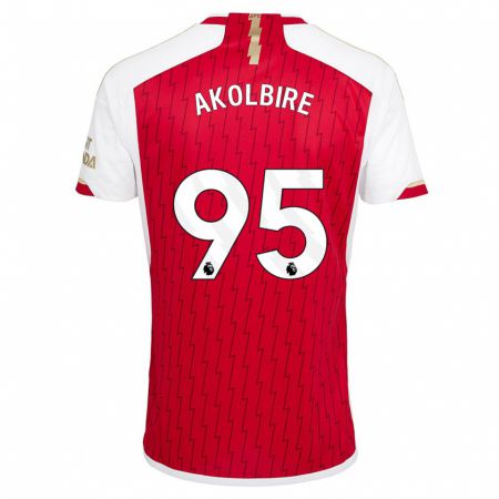 Kandiny Kinderen Bless Akolbire #95 Rood Thuisshirt Thuistenue 2023/24 T-Shirt België