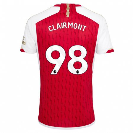 Kandiny Bambino Maglia Reece Clairmont #98 Rosso Kit Gara Home 2023/24 Maglietta