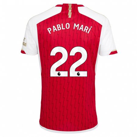 Kandiny Kinderen Pablo Mari #22 Rood Thuisshirt Thuistenue 2023/24 T-Shirt België