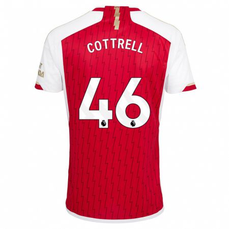 Kandiny Kinderen Ben Cottrell #46 Rood Thuisshirt Thuistenue 2023/24 T-Shirt België