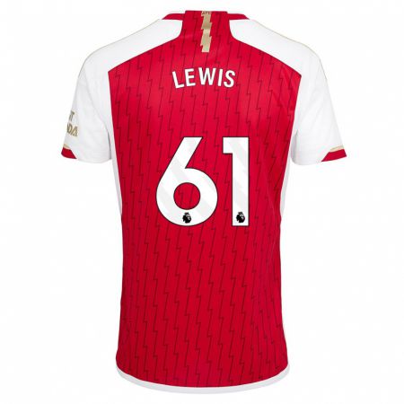 Kandiny Bambino Maglia George Lewis #61 Rosso Kit Gara Home 2023/24 Maglietta