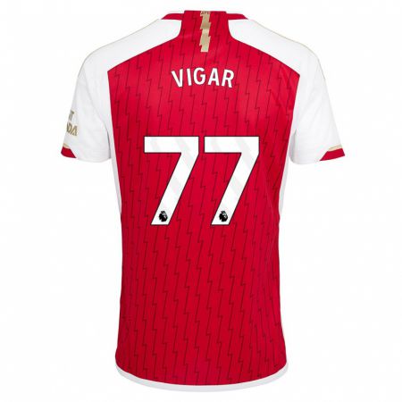 Kandiny Kinderen Billy Vigar #77 Rood Thuisshirt Thuistenue 2023/24 T-Shirt België