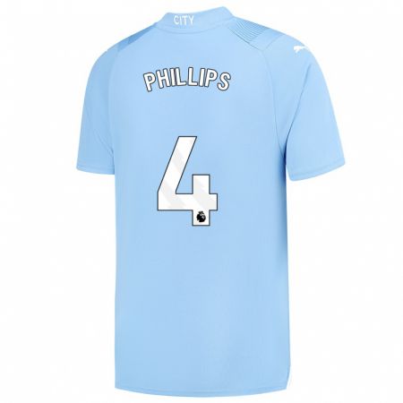 Kandiny Kinder Kalvin Phillips #4 Hellblau Heimtrikot Trikot 2023/24 T-Shirt Österreich