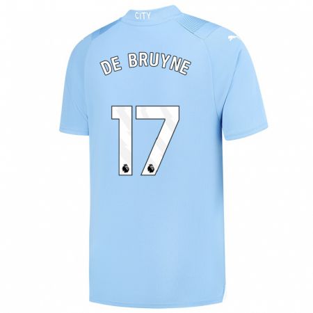 Kandiny Kinderen Kevin De Bruyne #17 Lichtblauw Thuisshirt Thuistenue 2023/24 T-Shirt België