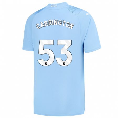 Kandiny Kinder Ezra Carrington #53 Hellblau Heimtrikot Trikot 2023/24 T-Shirt Österreich