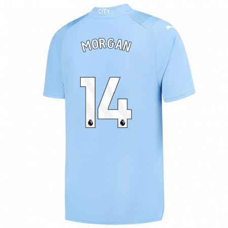 Kandiny Bambino Maglia Esme Morgan #14 Azzurro Kit Gara Home 2023/24 Maglietta