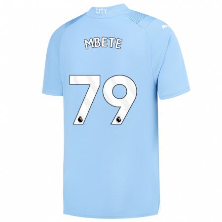 Kandiny Bambino Maglia Luke Mbete #79 Azzurro Kit Gara Home 2023/24 Maglietta