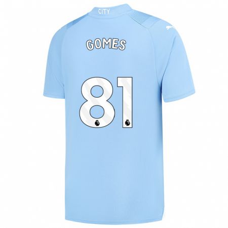 Kandiny Bambino Maglia Claudio Gomes #81 Azzurro Kit Gara Home 2023/24 Maglietta