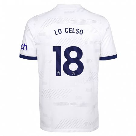 Kandiny Dzieci Giovani Lo Celso #18 Biały Domowa Koszulka 2023/24 Koszulki Klubowe