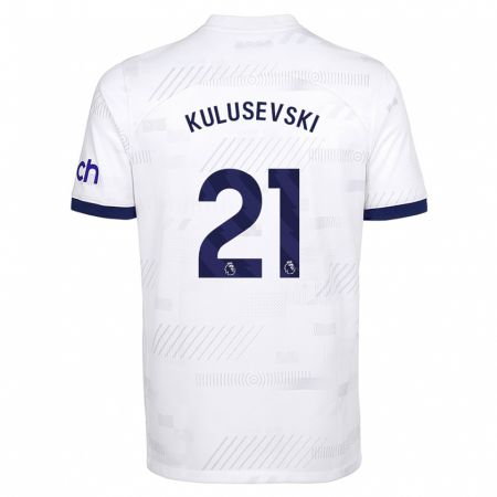 Kandiny Kinderen Dejan Kulusevski #21 Wit Thuisshirt Thuistenue 2023/24 T-Shirt België