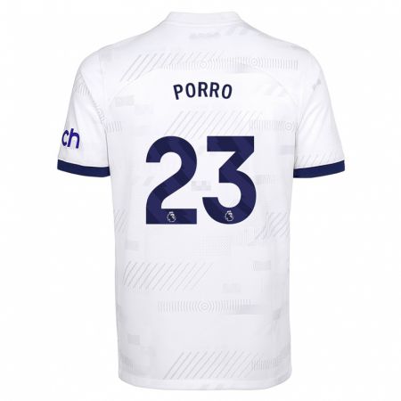 Kandiny Bambino Maglia Pedro Porro #23 Bianco Kit Gara Home 2023/24 Maglietta