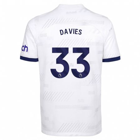 Kandiny Kinderen Ben Davies #33 Wit Thuisshirt Thuistenue 2023/24 T-Shirt België