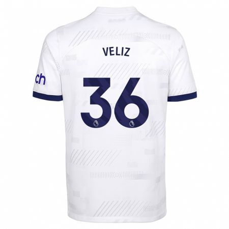 Kandiny Bambino Maglia Alejo Véliz #36 Bianco Kit Gara Home 2023/24 Maglietta