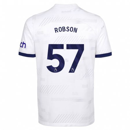 Kandiny Bambino Maglia Max Robson #57 Bianco Kit Gara Home 2023/24 Maglietta