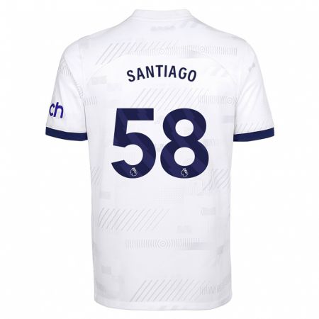 Kandiny Kinderen Yago Santiago #58 Wit Thuisshirt Thuistenue 2023/24 T-Shirt België