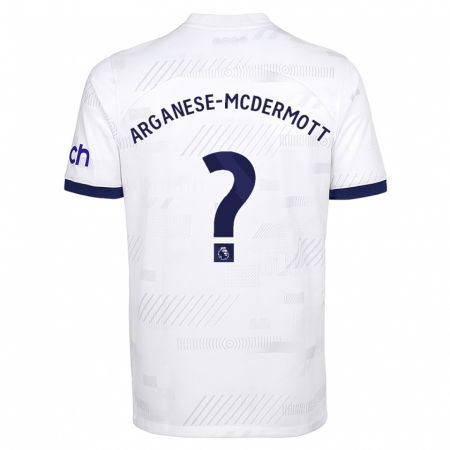 Kandiny Bambino Maglia Pele Arganese-Mcdermott #0 Bianco Kit Gara Home 2023/24 Maglietta