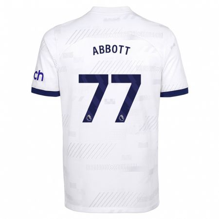 Kandiny Bambino Maglia George Abbott #77 Bianco Kit Gara Home 2023/24 Maglietta