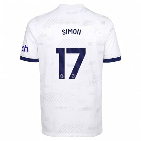 Kandiny Kinderen Kyah Simon #17 Wit Thuisshirt Thuistenue 2023/24 T-Shirt België