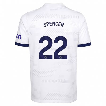 Kandiny Bambino Maglia Rebecca Spencer #22 Bianco Kit Gara Home 2023/24 Maglietta