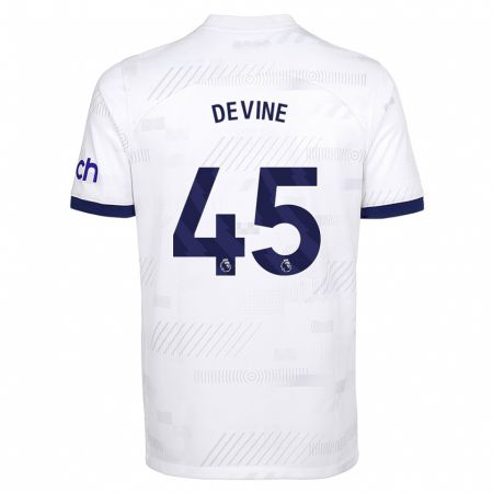 Kandiny Bambino Maglia Alfie Devine #45 Bianco Kit Gara Home 2023/24 Maglietta