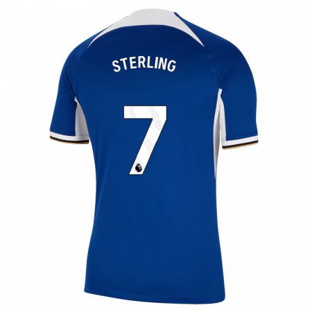 Kandiny Kinderen Raheem Sterling #7 Blauw Thuisshirt Thuistenue 2023/24 T-Shirt België