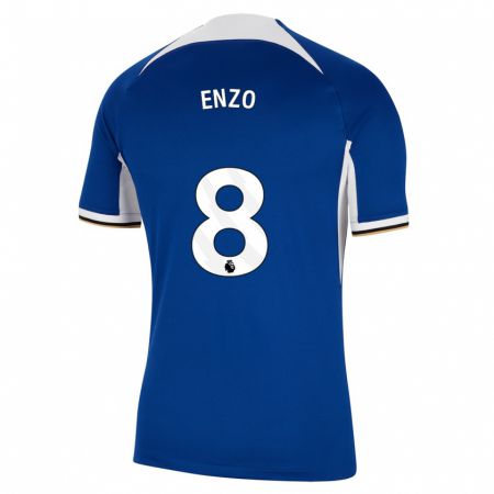 Kandiny Kinder Enzo Fernández #8 Blau Heimtrikot Trikot 2023/24 T-Shirt Österreich