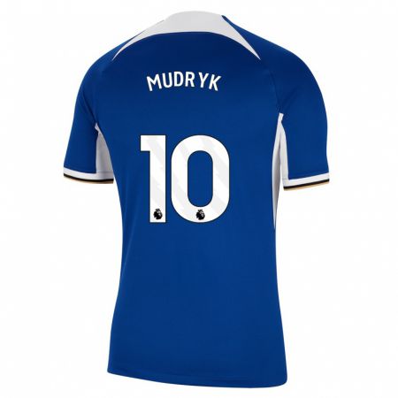 Kandiny Bambino Maglia Mykhaylo Mudryk #10 Blu Kit Gara Home 2023/24 Maglietta