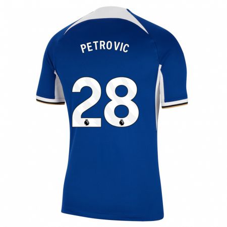 Kandiny Kinderen Djordje Petrovic #28 Blauw Thuisshirt Thuistenue 2023/24 T-Shirt België