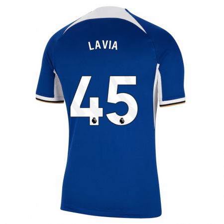 Kandiny Kinderen Roméo Lavia #45 Blauw Thuisshirt Thuistenue 2023/24 T-Shirt België