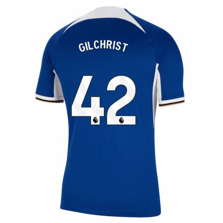 Kandiny Kinderen Alfie Gilchrist #42 Blauw Thuisshirt Thuistenue 2023/24 T-Shirt België