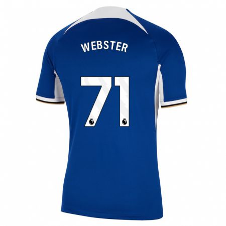 Kandiny Kinderen Charlie Webster #71 Blauw Thuisshirt Thuistenue 2023/24 T-Shirt België