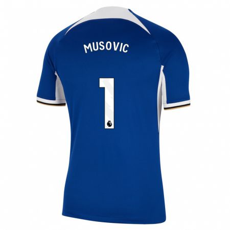 Kandiny Kinderen Zecira Musovic #1 Blauw Thuisshirt Thuistenue 2023/24 T-Shirt België