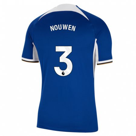 Kandiny Kinderen Aniek Nouwen #3 Blauw Thuisshirt Thuistenue 2023/24 T-Shirt België