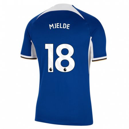 Kandiny Bambino Maglia Maren Mjelde #18 Blu Kit Gara Home 2023/24 Maglietta