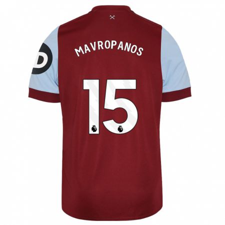 Kandiny Bambino Maglia Konstantinos Mavropanos #15 Marrone Kit Gara Home 2023/24 Maglietta