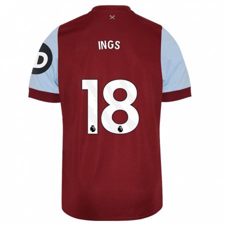 Kandiny Kinder Danny Ings #18 Kastanienbraun Heimtrikot Trikot 2023/24 T-Shirt Österreich