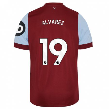 Kandiny Bambino Maglia Edson Álvarez #19 Marrone Kit Gara Home 2023/24 Maglietta