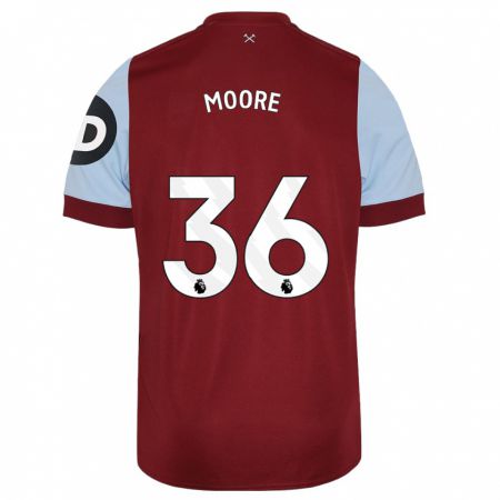 Kandiny Kinderen Sean Moore #36 Kastanjebruin Thuisshirt Thuistenue 2023/24 T-Shirt België