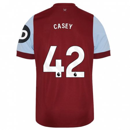 Kandiny Niño Camiseta Kaelan Casey #42 Granate 1ª Equipación 2023/24 La Camisa