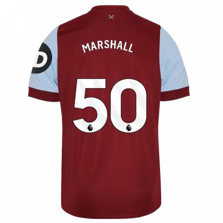 Kandiny Niño Camiseta Callum Marshall #50 Granate 1ª Equipación 2023/24 La Camisa