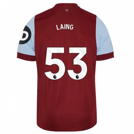 Kandiny Kinderen Levi Laing #53 Kastanjebruin Thuisshirt Thuistenue 2023/24 T-Shirt België