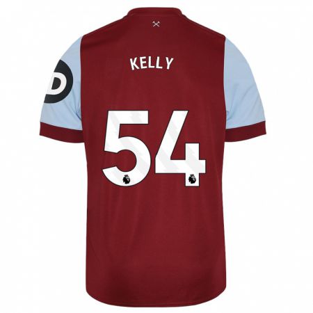 Kandiny Kinderen Patrick Kelly #54 Kastanjebruin Thuisshirt Thuistenue 2023/24 T-Shirt België