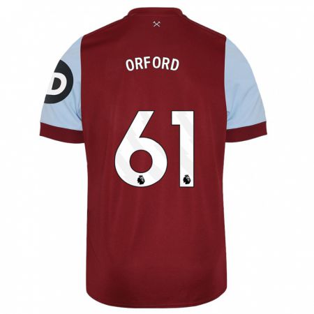 Kandiny Bambino Maglia Lewis Orford #61 Marrone Kit Gara Home 2023/24 Maglietta