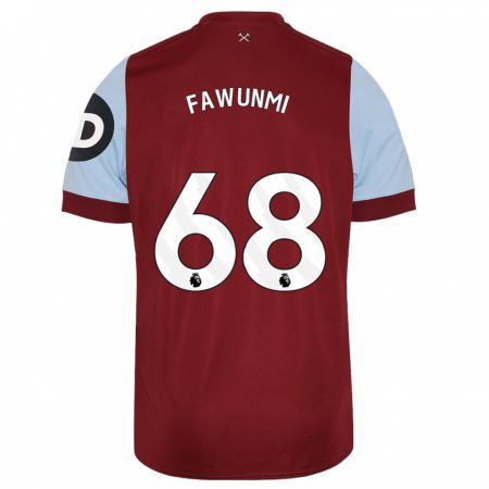 Kandiny Kinderen Favour Fawunmi #68 Kastanjebruin Thuisshirt Thuistenue 2023/24 T-Shirt België