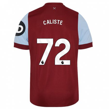 Kandiny Kinderen Gabriel Caliste #72 Kastanjebruin Thuisshirt Thuistenue 2023/24 T-Shirt België