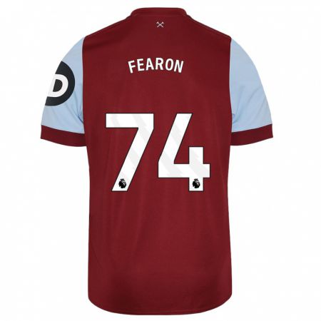 Kandiny Bambino Maglia Preston Fearon #74 Marrone Kit Gara Home 2023/24 Maglietta