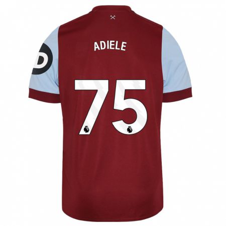 Kandiny Kinderen Emeka Adiele #75 Kastanjebruin Thuisshirt Thuistenue 2023/24 T-Shirt België