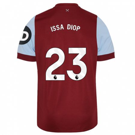 Kandiny Kinderen Issa Diop #23 Kastanjebruin Thuisshirt Thuistenue 2023/24 T-Shirt België