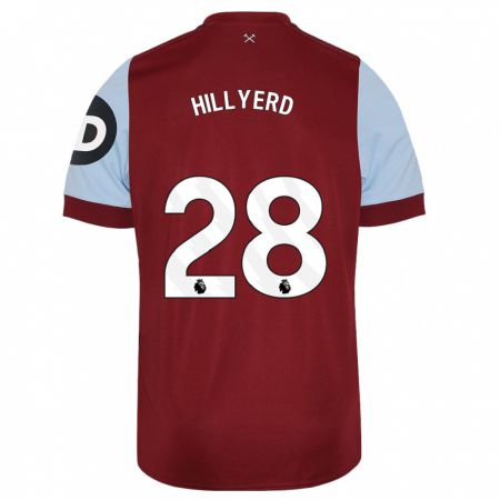 Kandiny Kinder Sophie Hillyerd #28 Kastanienbraun Heimtrikot Trikot 2023/24 T-Shirt Österreich